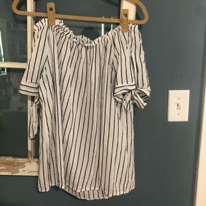 Off the shoulder white top